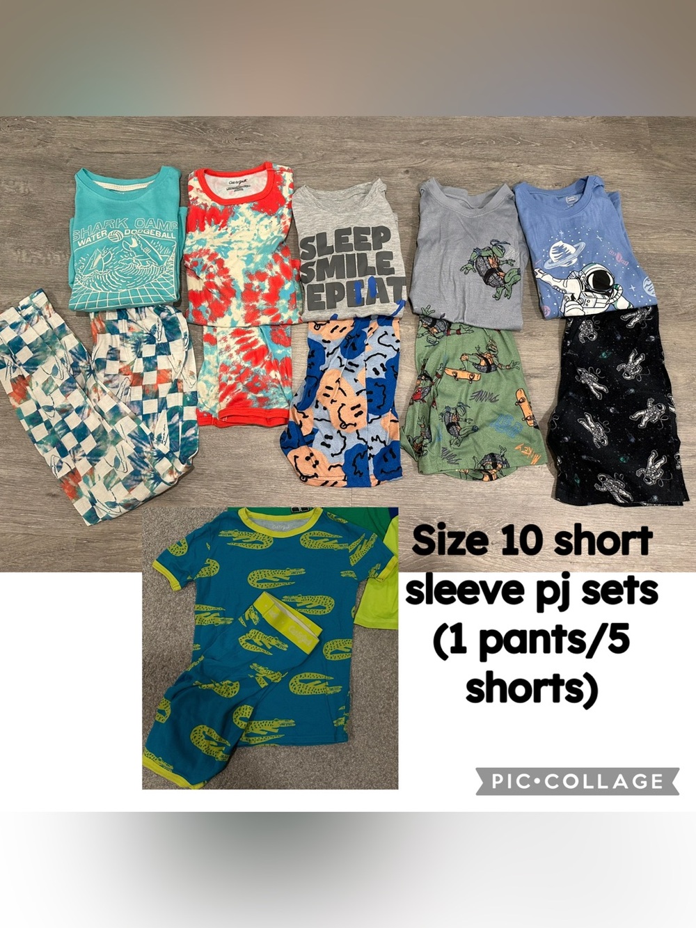 Boy’s Size 10 Short Sleeve Pajama Set Lot